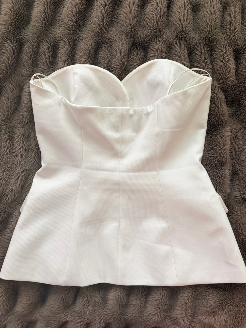 Strapless White Button-Front Top - Picture 3 of 4